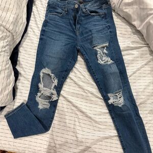 American Eagle Outfitters Ripped Blue Jeggings